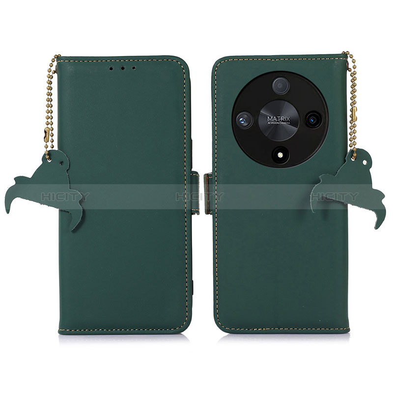 Coque Portefeuille Livre Cuir Etui Clapet A11D pour Huawei Honor Magic6 Lite 5G Vert Plus