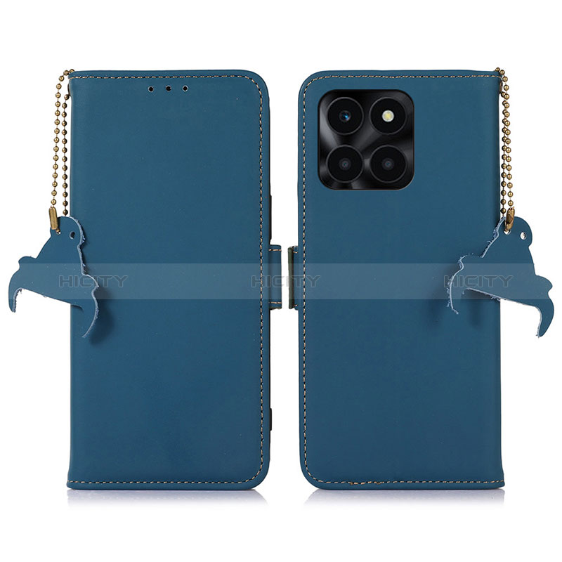 Coque Portefeuille Livre Cuir Etui Clapet A11D pour Huawei Honor X8b Bleu Plus