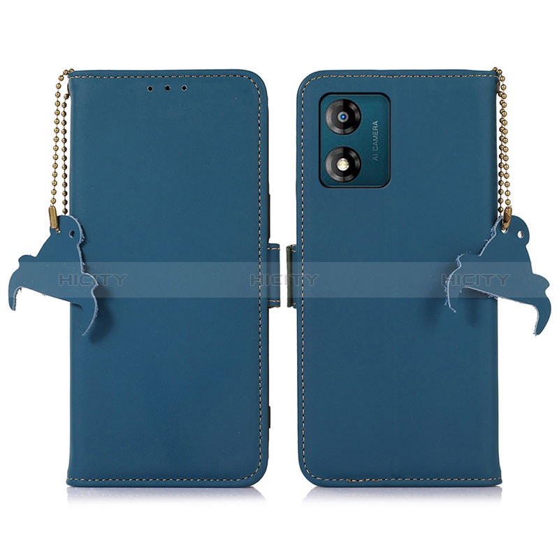 Coque Portefeuille Livre Cuir Etui Clapet A11D pour Motorola Moto E13 Bleu Plus