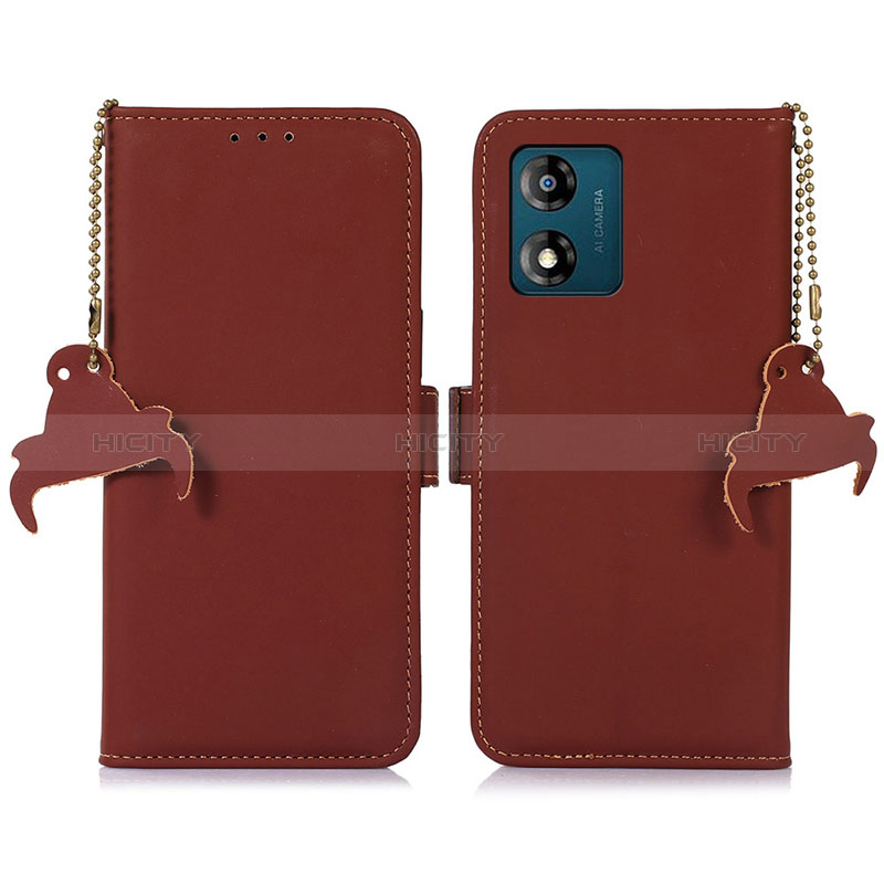 Coque Portefeuille Livre Cuir Etui Clapet A11D pour Motorola Moto E13 Marron Plus