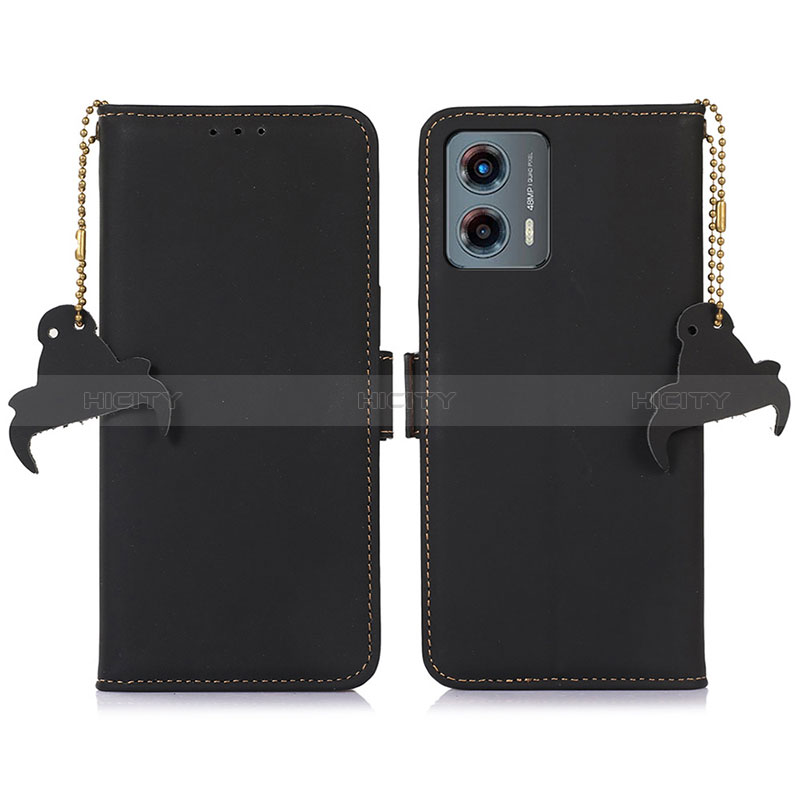 Coque Portefeuille Livre Cuir Etui Clapet A11D pour Motorola Moto G 5G (2023) Noir Plus