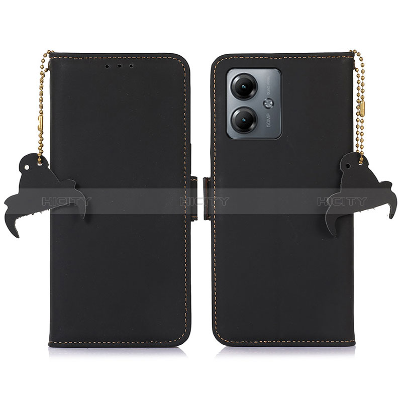 Coque Portefeuille Livre Cuir Etui Clapet A11D pour Motorola Moto G14 Noir Plus