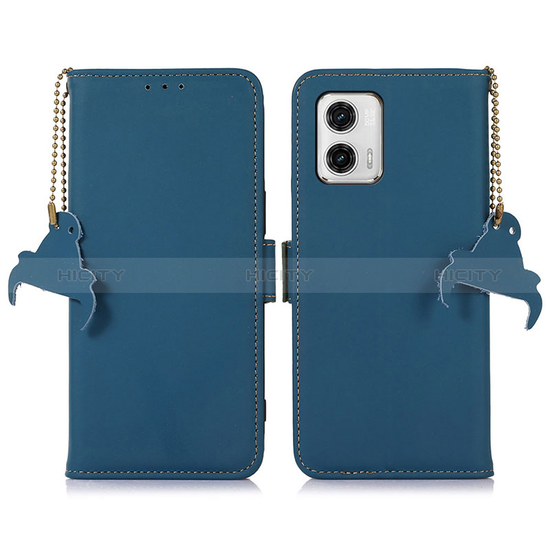 Coque Portefeuille Livre Cuir Etui Clapet A11D pour Motorola Moto G73 5G Bleu Plus