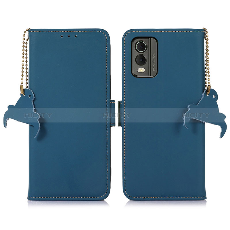 Coque Portefeuille Livre Cuir Etui Clapet A11D pour Nokia C210 Bleu Plus