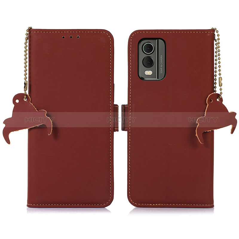 Coque Portefeuille Livre Cuir Etui Clapet A11D pour Nokia C210 Marron Plus