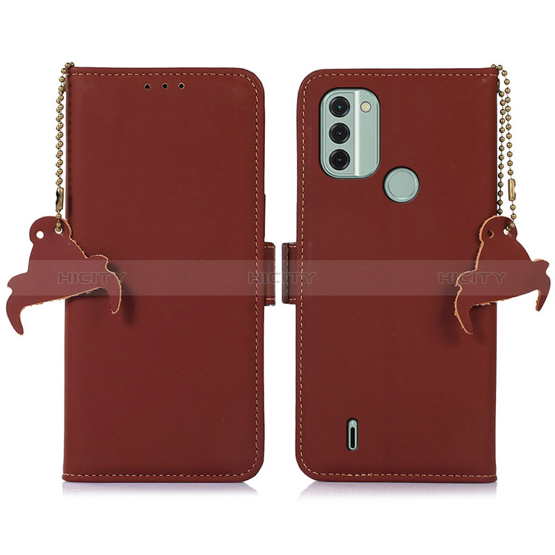 Coque Portefeuille Livre Cuir Etui Clapet A11D pour Nokia C31 Marron Plus