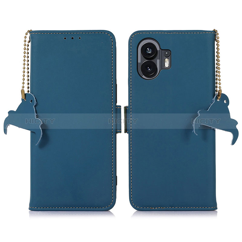 Coque Portefeuille Livre Cuir Etui Clapet A11D pour Nothing Phone 2 Bleu Plus