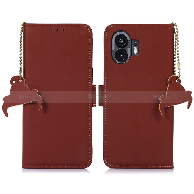 Coque Portefeuille Livre Cuir Etui Clapet A11D pour Nothing Phone 2 Marron Plus