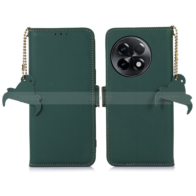 Coque Portefeuille Livre Cuir Etui Clapet A11D pour OnePlus 11R 5G Vert Plus