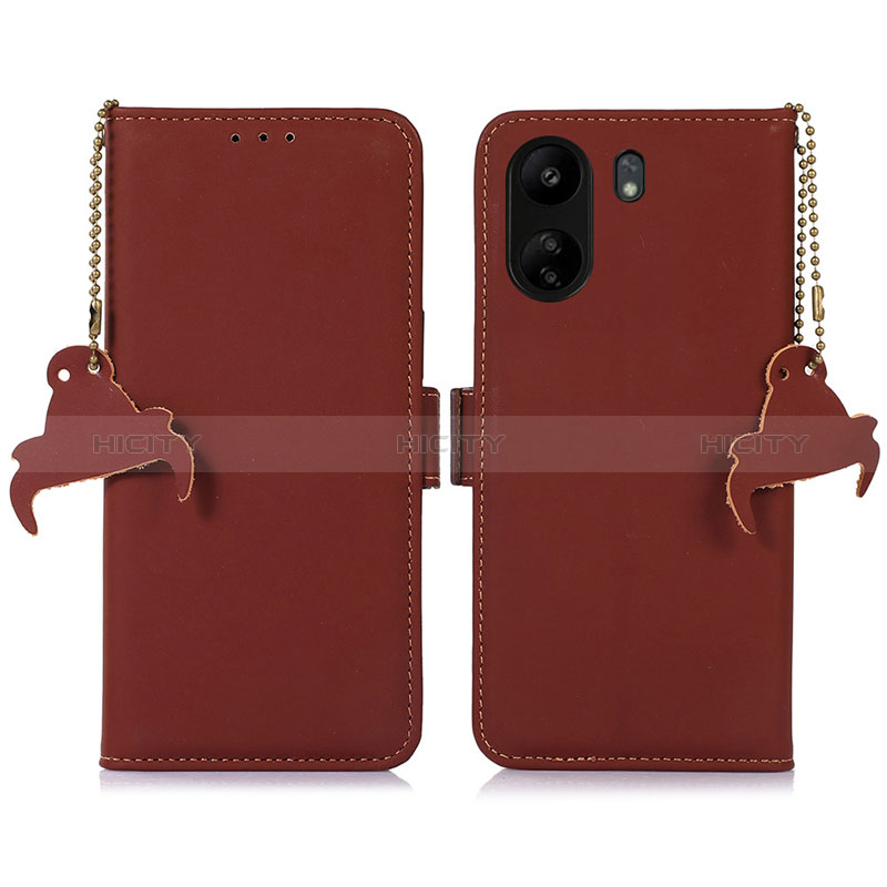 Coque Portefeuille Livre Cuir Etui Clapet A11D pour Xiaomi Poco C65 Marron Plus