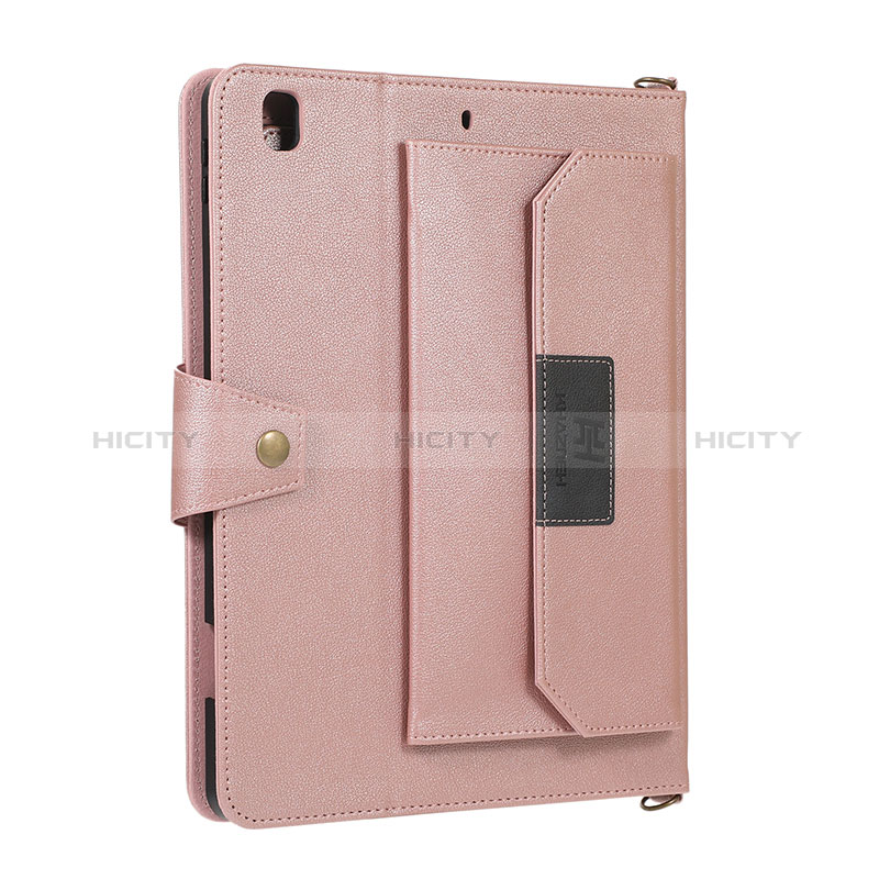 Coque Portefeuille Livre Cuir Etui Clapet AD1 pour Apple iPad Air 2 Or Rose Plus