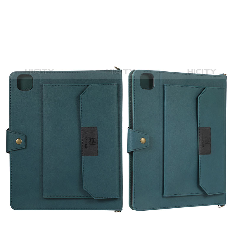 Coque Portefeuille Livre Cuir Etui Clapet AD1 pour Apple iPad Pro 11 (2020) Vert Plus