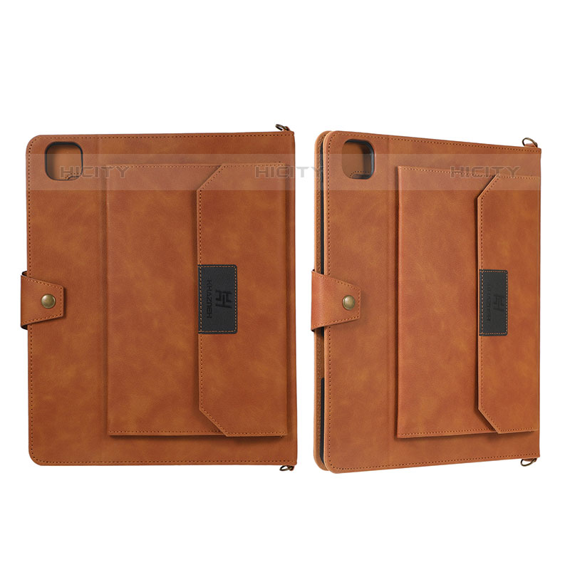 Coque Portefeuille Livre Cuir Etui Clapet AD1 pour Apple iPad Pro 11 (2021) Marron Plus