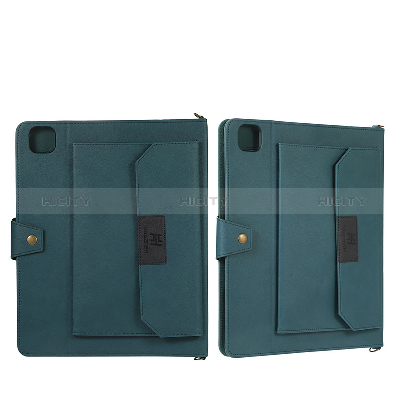 Coque Portefeuille Livre Cuir Etui Clapet AD1 pour Apple iPad Pro 11 (2022) Vert Plus