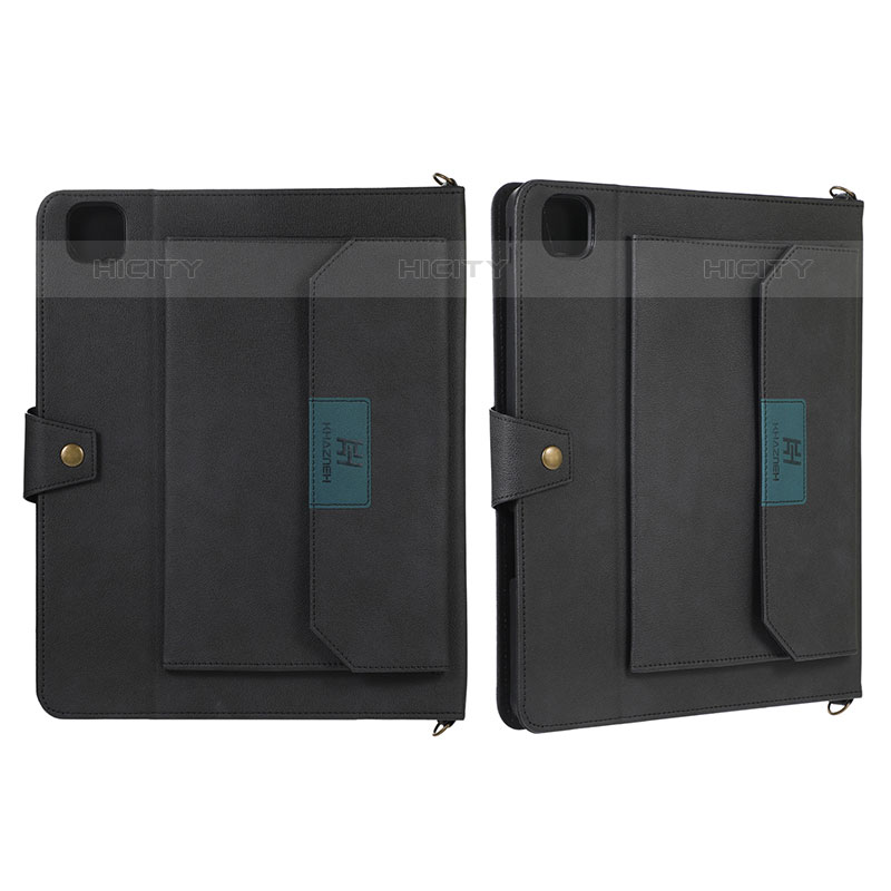 Coque Portefeuille Livre Cuir Etui Clapet AD1 pour Apple iPad Pro 12.9 (2020) Noir Plus