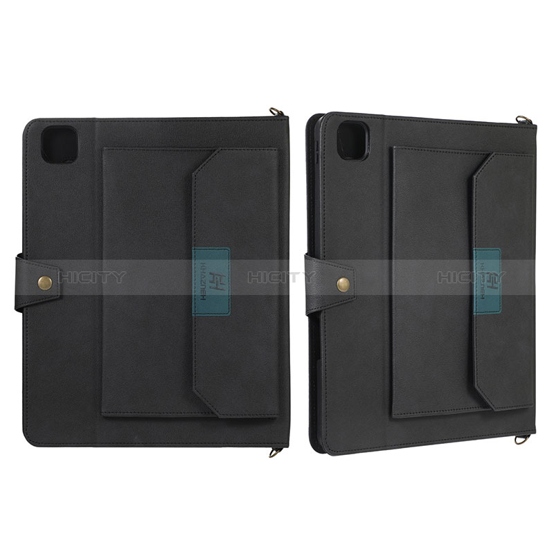 Coque Portefeuille Livre Cuir Etui Clapet AD1 pour Apple iPad Pro 12.9 (2021) Noir Plus