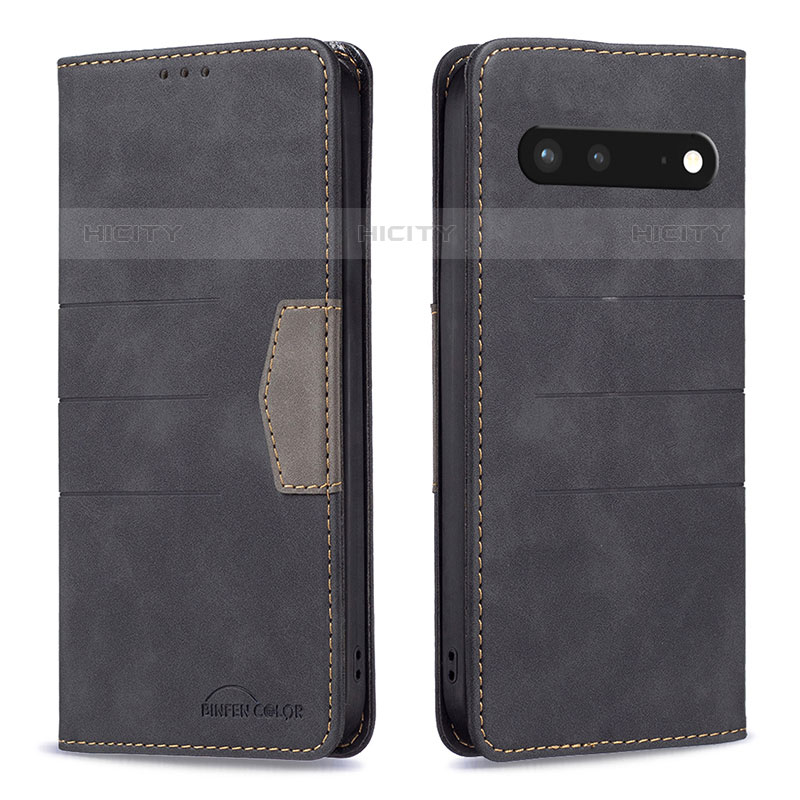 Coque Portefeuille Livre Cuir Etui Clapet B01F pour Google Pixel 7 5G Noir Plus