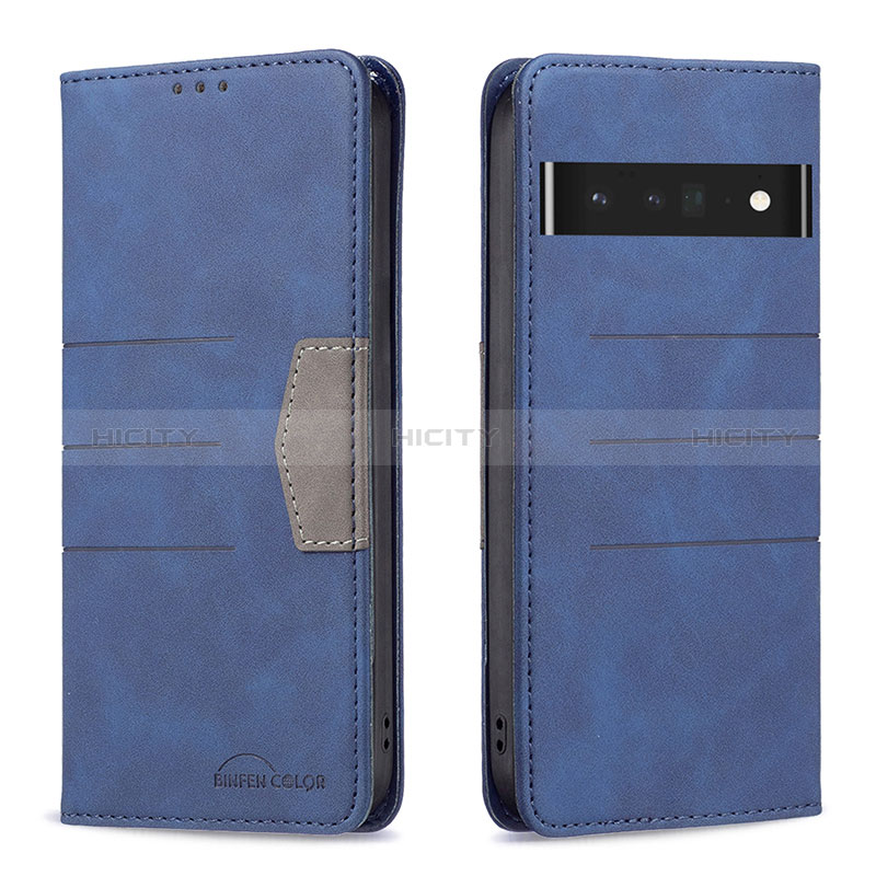 Coque Portefeuille Livre Cuir Etui Clapet B01F pour Google Pixel 7 Pro 5G Bleu Plus