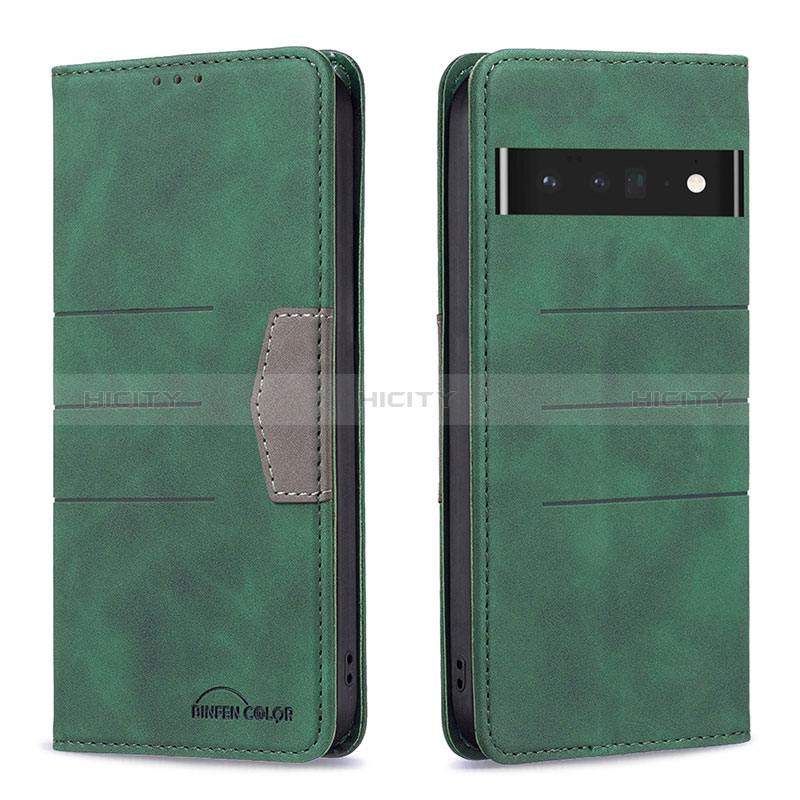 Coque Portefeuille Livre Cuir Etui Clapet B01F pour Google Pixel 7 Pro 5G Vert Plus