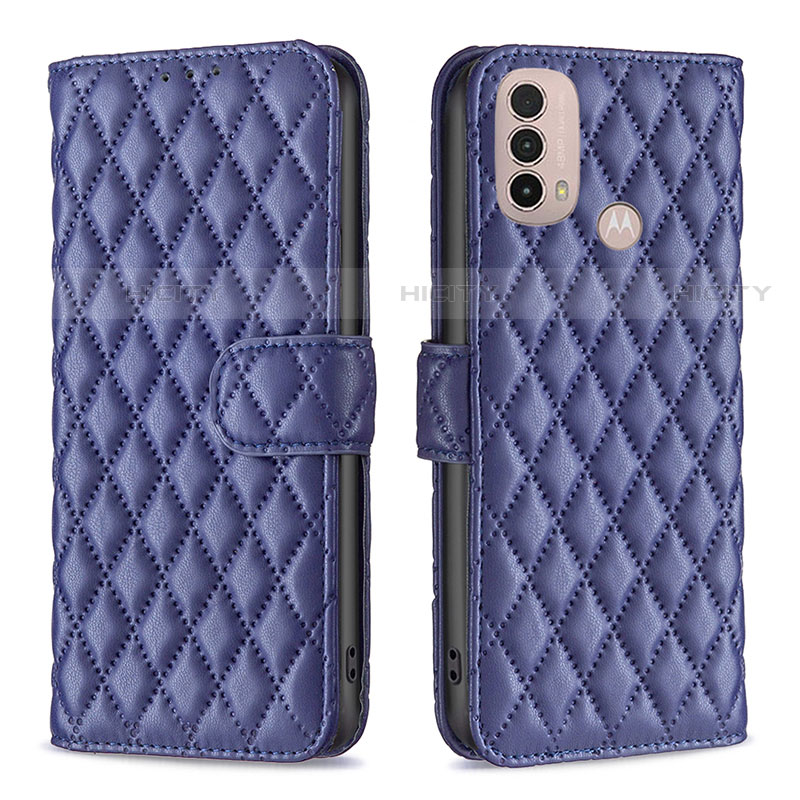 Coque Portefeuille Livre Cuir Etui Clapet B01F pour Motorola Moto E30 Bleu Plus