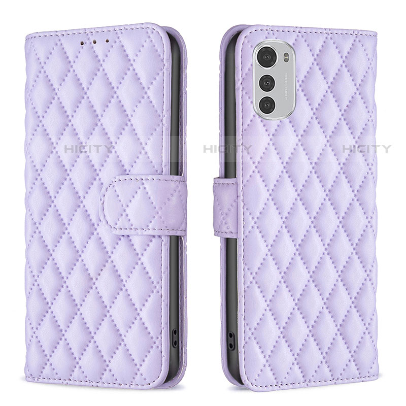 Coque Portefeuille Livre Cuir Etui Clapet B01F pour Motorola Moto E32s Violet Plus