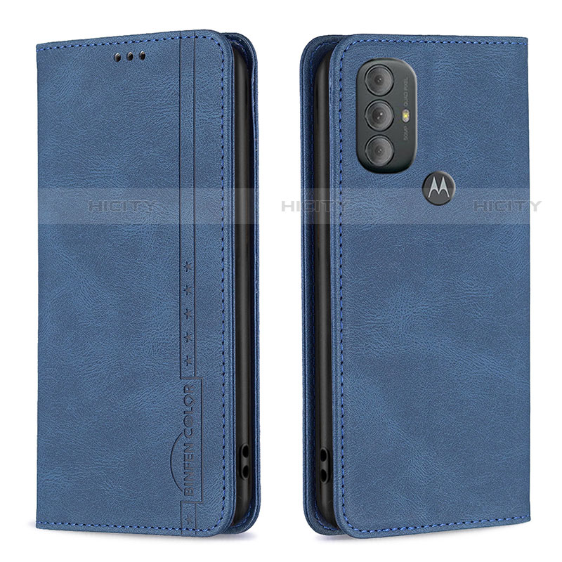 Coque Portefeuille Livre Cuir Etui Clapet B01F pour Motorola Moto G Play (2023) Bleu Plus