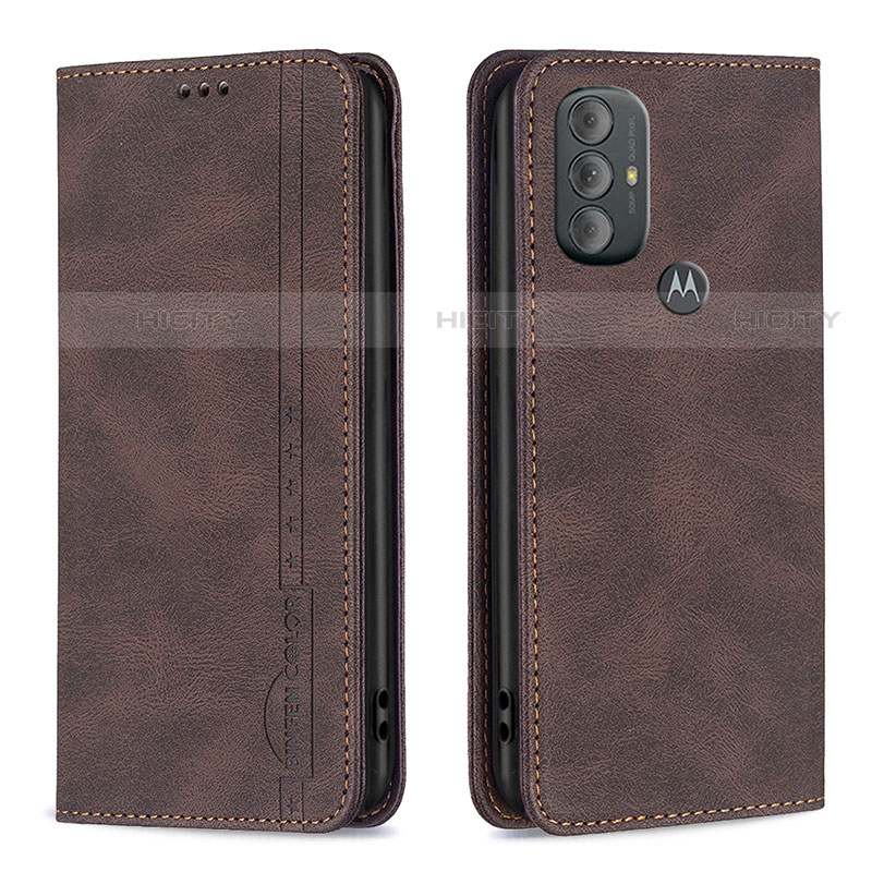 Coque Portefeuille Livre Cuir Etui Clapet B01F pour Motorola Moto G Play (2023) Marron Plus