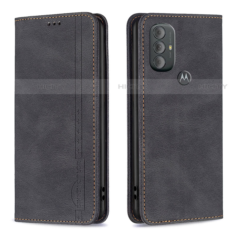 Coque Portefeuille Livre Cuir Etui Clapet B01F pour Motorola Moto G Play (2023) Noir Plus