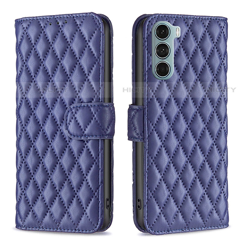 Coque Portefeuille Livre Cuir Etui Clapet B01F pour Motorola Moto G200 5G Bleu Plus