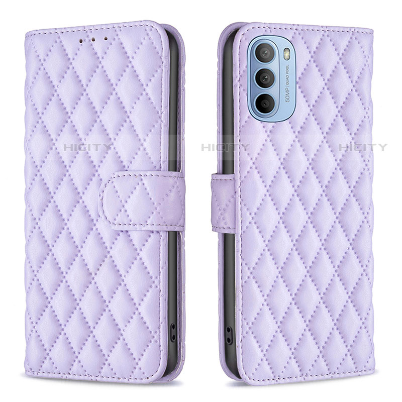 Coque Portefeuille Livre Cuir Etui Clapet B01F pour Motorola Moto G41 Violet Plus