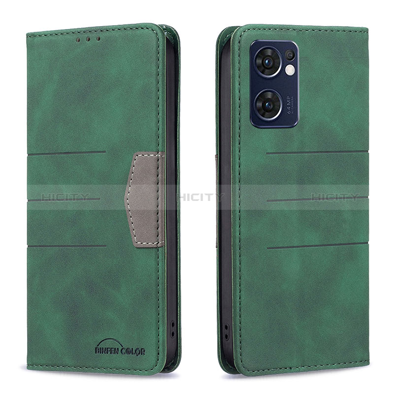 Coque Portefeuille Livre Cuir Etui Clapet B01F pour OnePlus Nord CE 2 5G Vert Plus