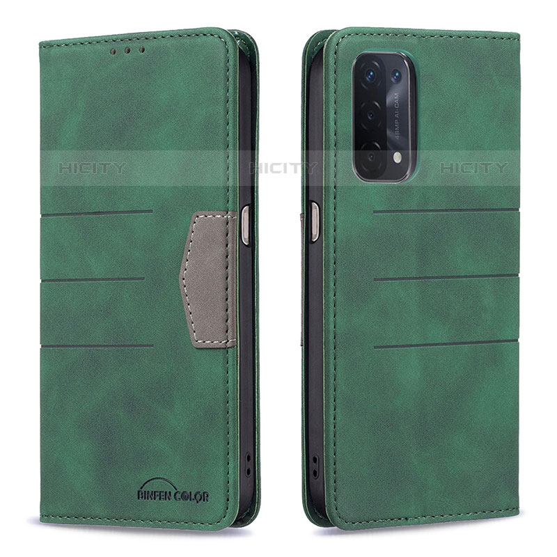 Coque Portefeuille Livre Cuir Etui Clapet B01F pour OnePlus Nord N200 5G Vert Plus