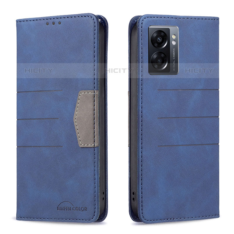 Coque Portefeuille Livre Cuir Etui Clapet B01F pour OnePlus Nord N300 5G Bleu Plus