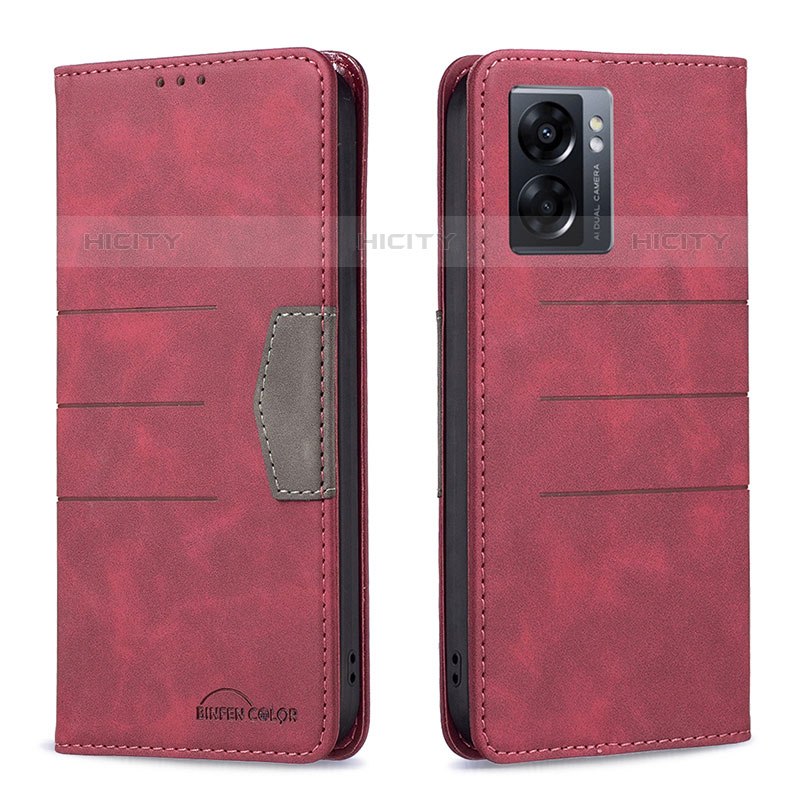 Coque Portefeuille Livre Cuir Etui Clapet B01F pour OnePlus Nord N300 5G Rouge Plus