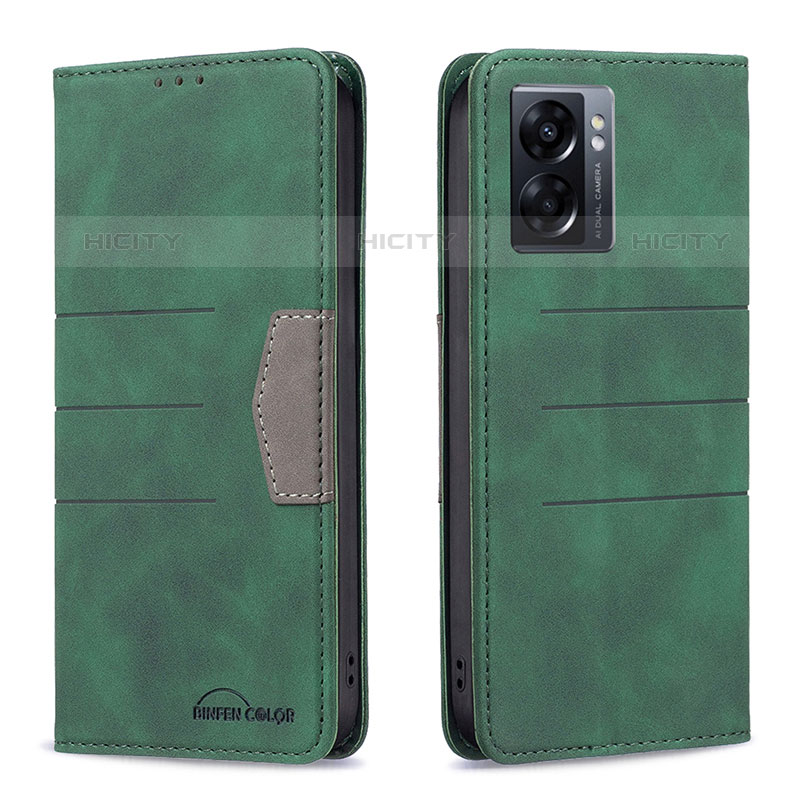 Coque Portefeuille Livre Cuir Etui Clapet B01F pour OnePlus Nord N300 5G Vert Plus