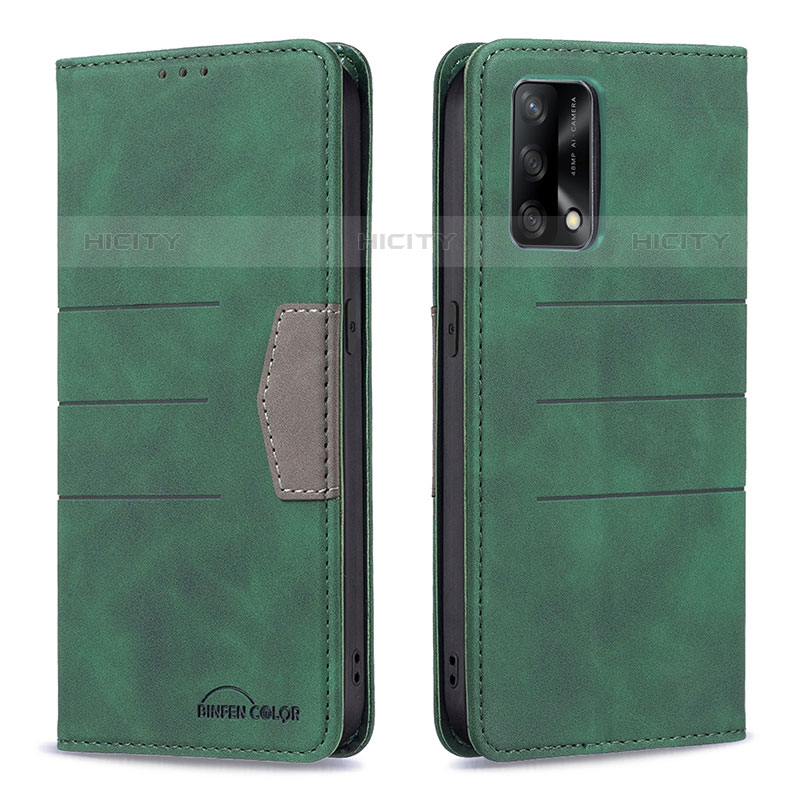 Coque Portefeuille Livre Cuir Etui Clapet B01F pour Oppo A74 4G Vert Plus