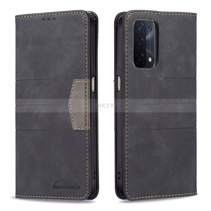 Coque Portefeuille Livre Cuir Etui Clapet B01F pour Oppo A74 5G Noir Plus