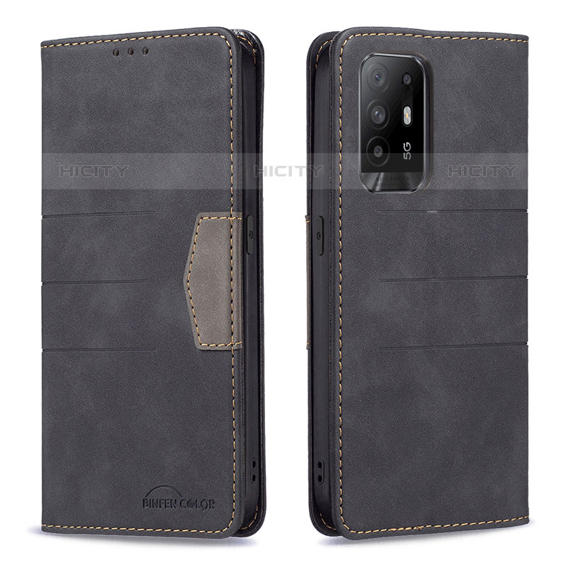 Coque Portefeuille Livre Cuir Etui Clapet B01F pour Oppo A94 5G Noir Plus