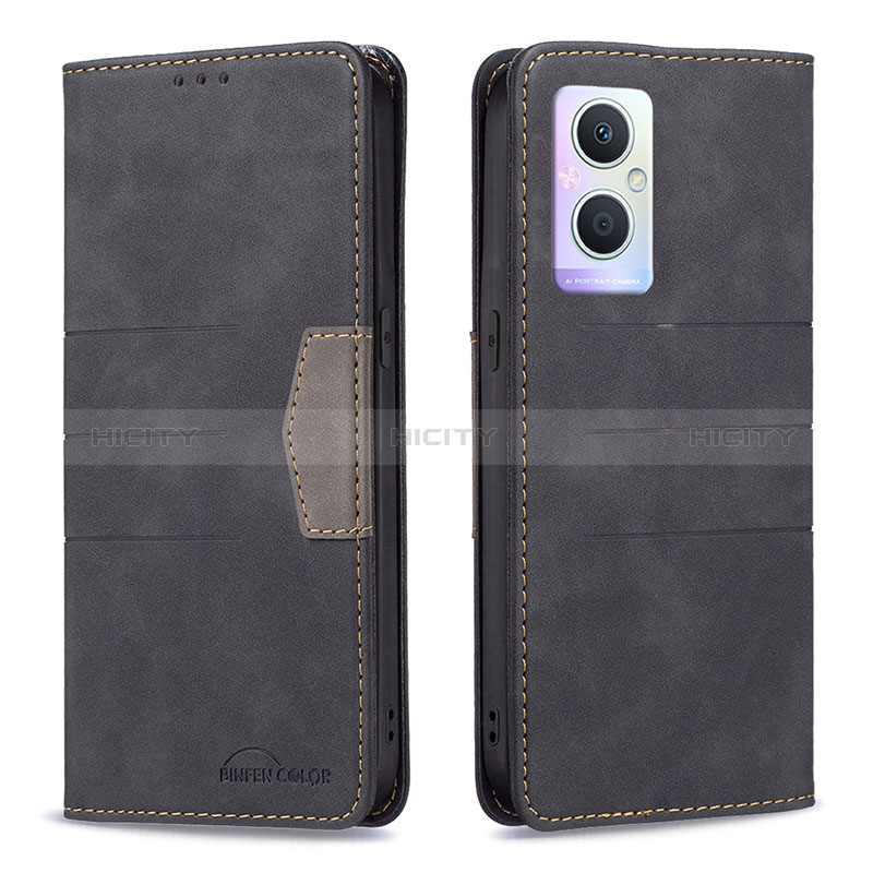 Coque Portefeuille Livre Cuir Etui Clapet B01F pour Oppo A96 5G Noir Plus