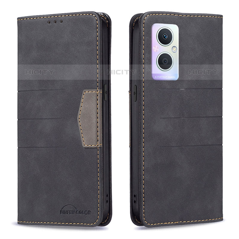 Coque Portefeuille Livre Cuir Etui Clapet B01F pour Oppo F21 Pro 5G Noir Plus