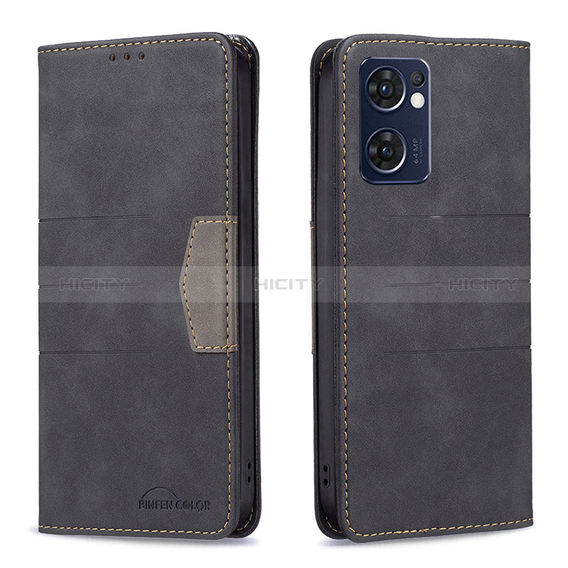 Coque Portefeuille Livre Cuir Etui Clapet B01F pour Oppo Find X5 Lite 5G Noir Plus