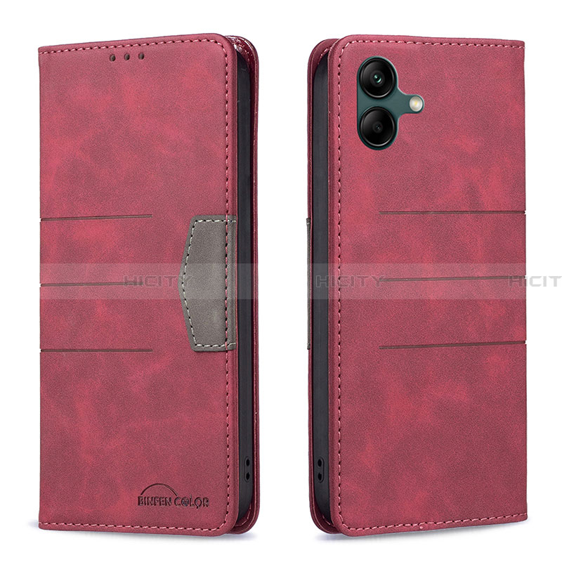 Coque Portefeuille Livre Cuir Etui Clapet B01F pour Samsung Galaxy A04 4G Rouge Plus