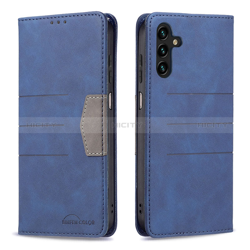 Coque Portefeuille Livre Cuir Etui Clapet B01F pour Samsung Galaxy A04s Bleu Plus