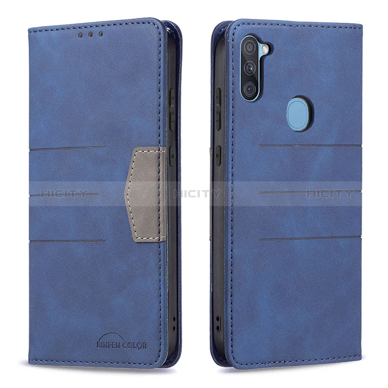 Coque Portefeuille Livre Cuir Etui Clapet B01F pour Samsung Galaxy A11 Bleu Plus