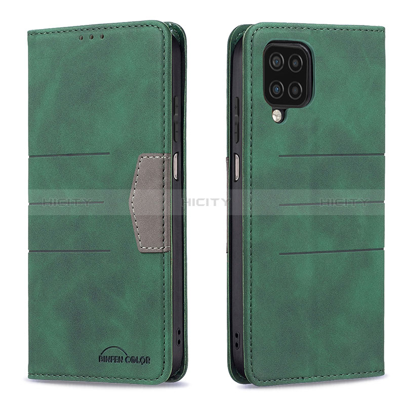 Coque Portefeuille Livre Cuir Etui Clapet B01F pour Samsung Galaxy A12 Vert Plus