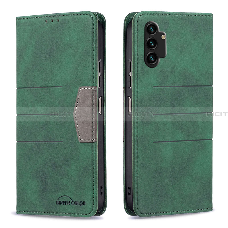 Coque Portefeuille Livre Cuir Etui Clapet B01F pour Samsung Galaxy A13 4G Vert Plus