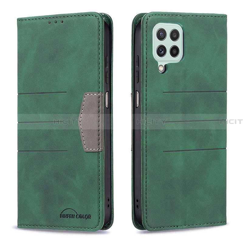 Coque Portefeuille Livre Cuir Etui Clapet B01F pour Samsung Galaxy A22 4G Vert Plus