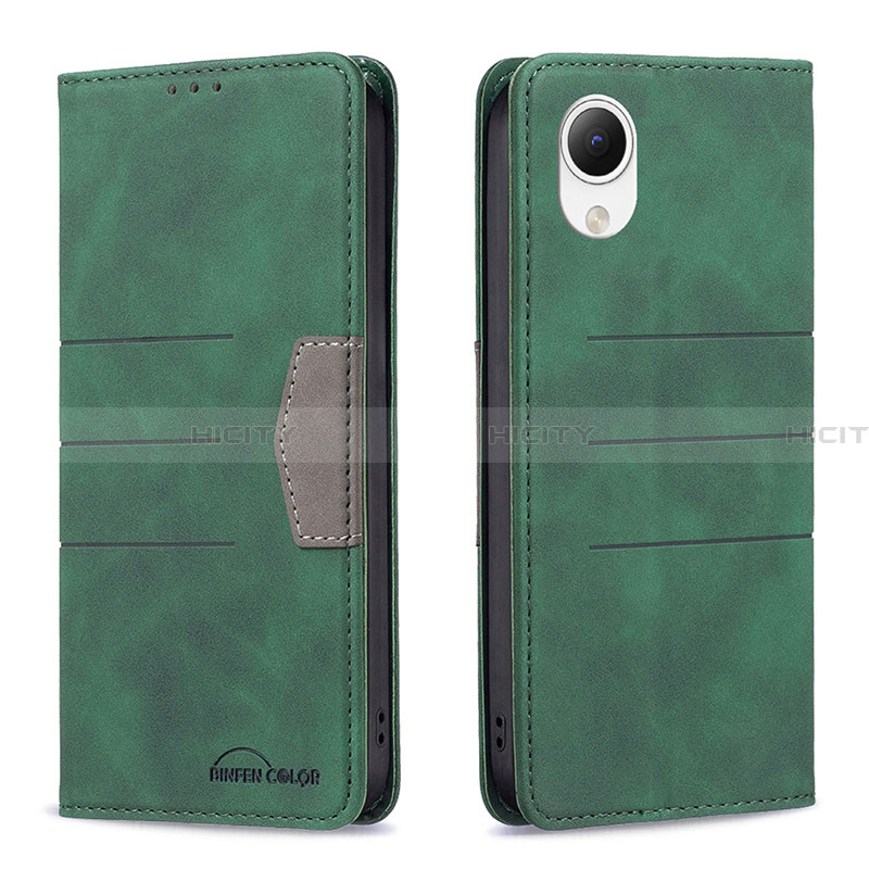 Coque Portefeuille Livre Cuir Etui Clapet B01F pour Samsung Galaxy A23 5G SC-56C Vert Plus