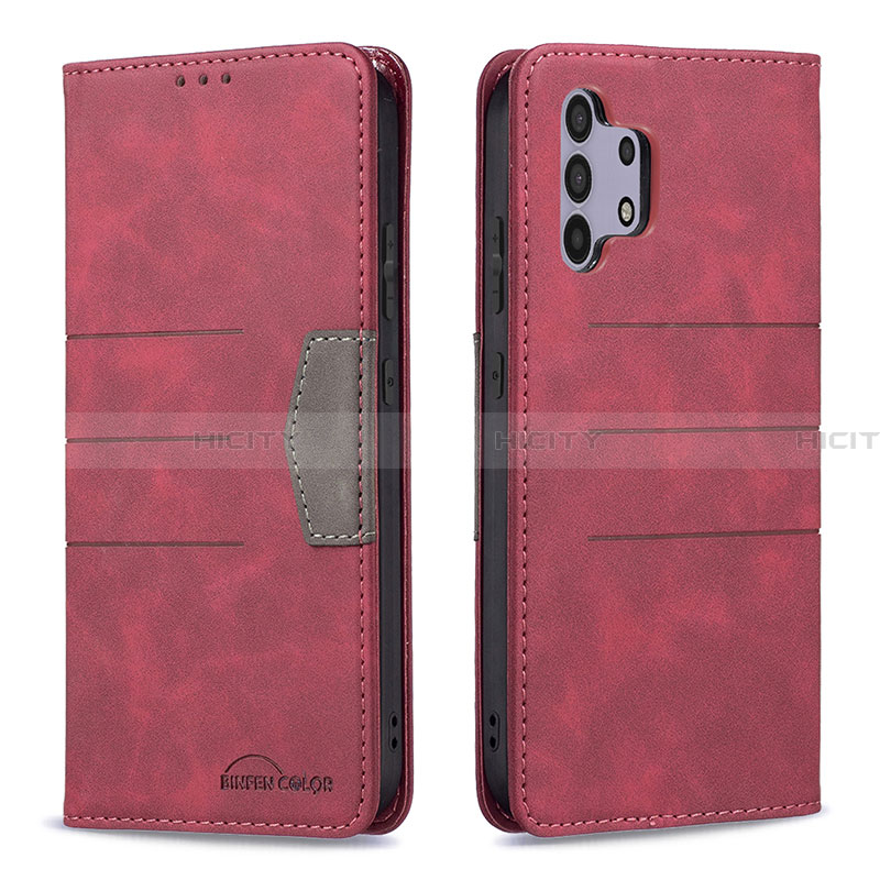 Coque Portefeuille Livre Cuir Etui Clapet B01F pour Samsung Galaxy A32 4G Rouge Plus