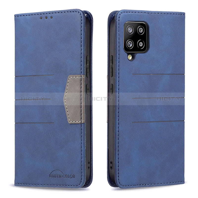 Coque Portefeuille Livre Cuir Etui Clapet B01F pour Samsung Galaxy A42 5G Bleu Plus